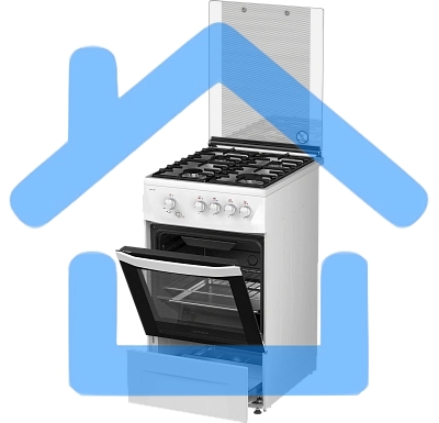 Плита газовая Darina 1D1 GM 241 008 W белый/черный, конфорок 4 шт, духовка 50 л, 50 см x 85 см x 60 см