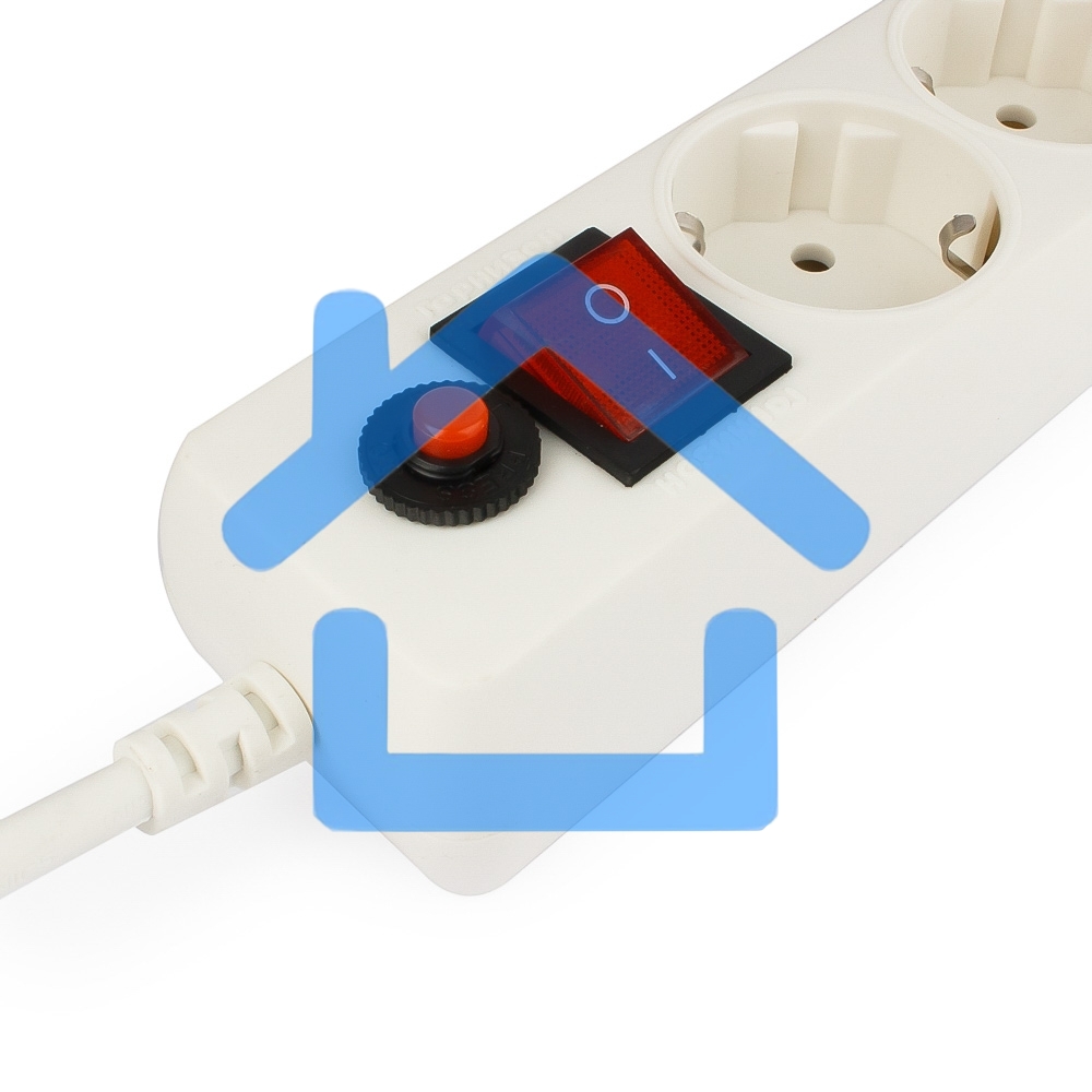 Сетевой фильтр Гарнизон 5р, 10А, 2xUSB, 1.8м, ур.защиты 4, белый, пакет