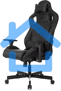 Кресло игровое Knight Gladiator черный, эко.кожа, крестов. металл