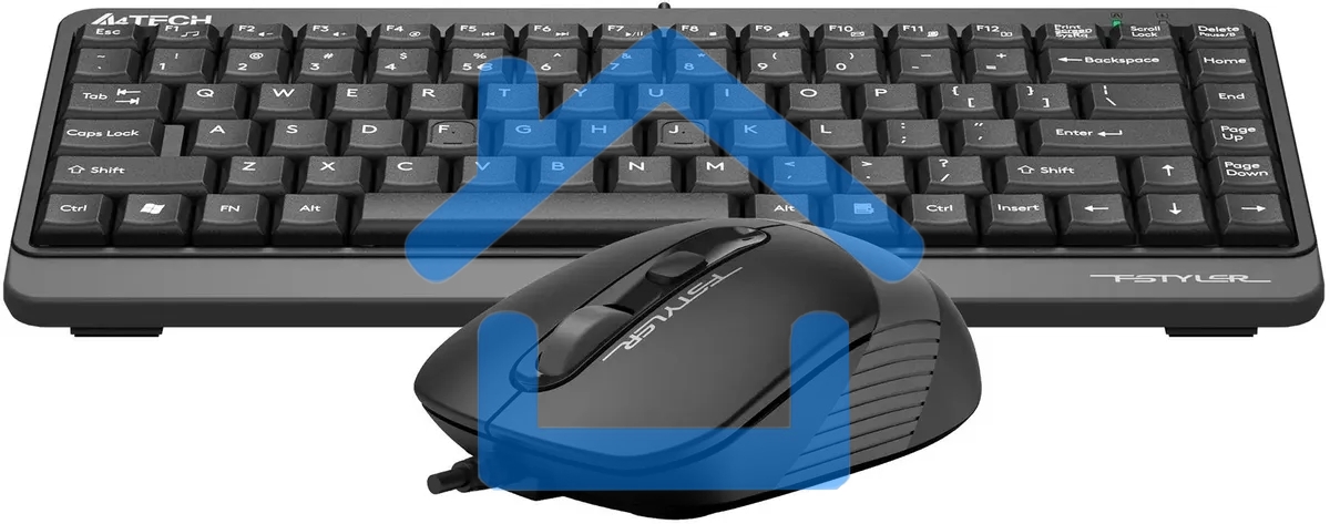 Клавиатура + мышь A4Tech Fstyler F1110 клав:черный/серый мышь:черный/серый USB Multimedia (F1110 GREY)