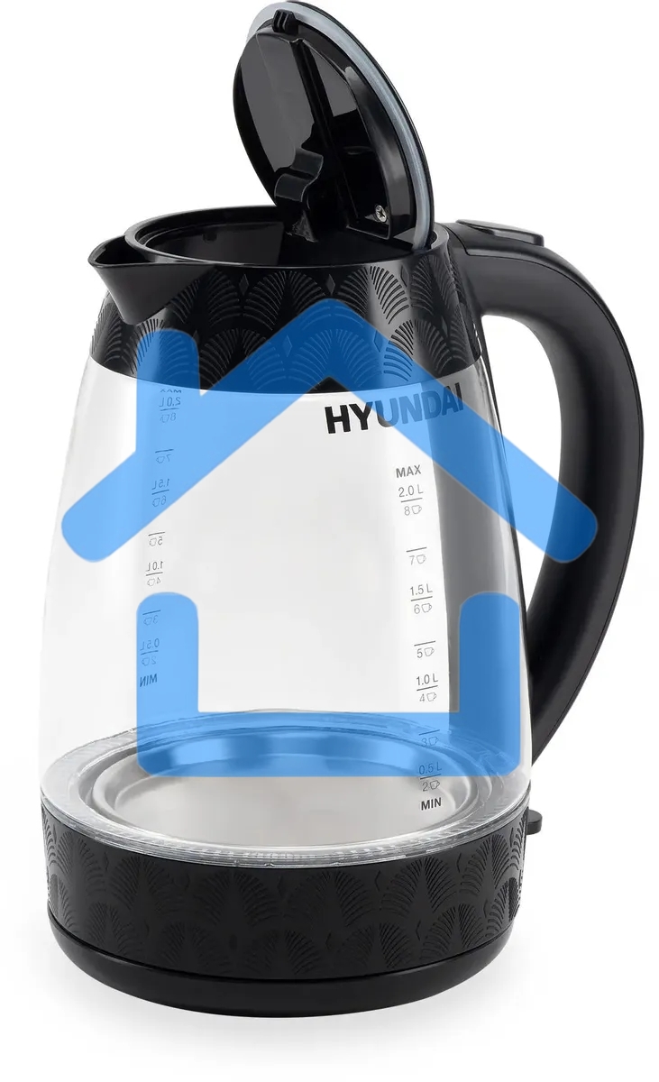 Чайник электрический Hyundai HYK-G4505 2л. 2200Вт черный (корпус: стекло)