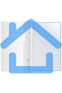 Папка-скоросшиватель Silwerhof 255120-02 A4, прозрачный верхний лист, 10 вкладышей, боковая перфорация, полипропилен голубой