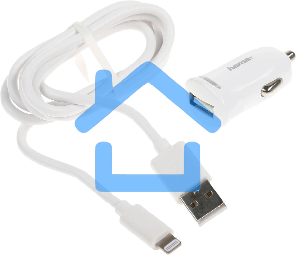 Комплект зарядное устройство Hama H-183266 2.4A для Apple кабель Apple Lightning белый