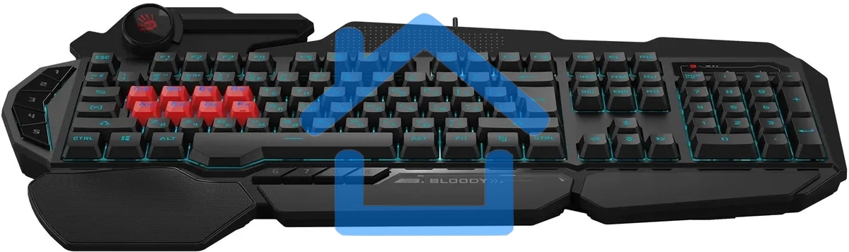 Клавиатура A4Tech Bloody B318 черный USB Multimedia Gamer LED (подставка для запястий)