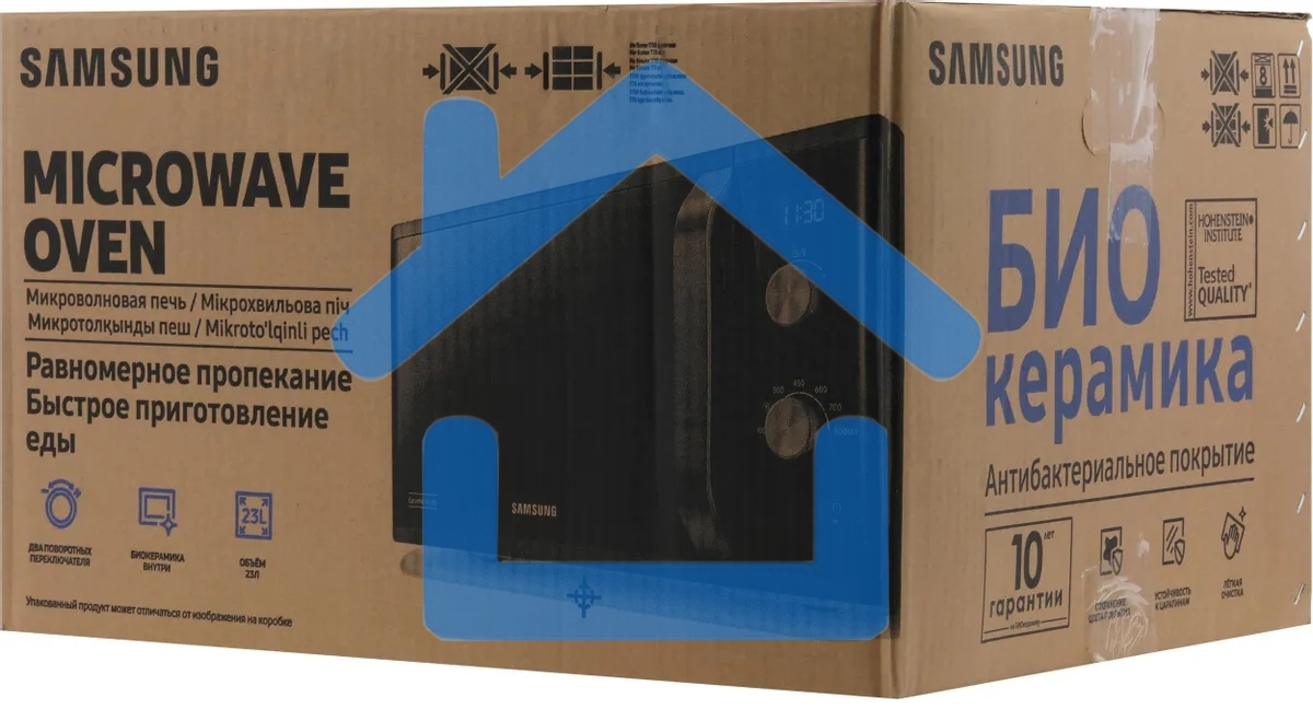 Микроволновая печь Samsung MS23K3614AW белый, 23 л, 800 Вт, переключатели - поворотный механизм