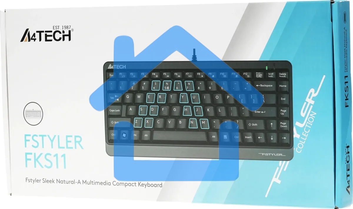 Клавиатура A4Tech Fstyler FKS11 проводная, USB, черный/серый