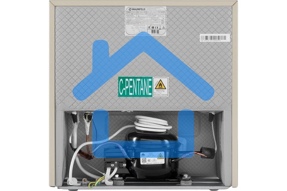 Холодильник Maunfeld MFF50BG золотой однокамерный 46л, De Frost