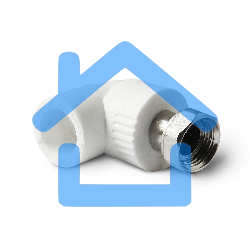 Уголок комбинированный 25 х 3/4' с накидной гайкой полипропиленовый PPR белый PRO AQUA