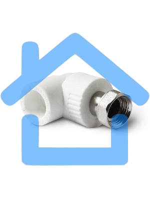 Уголок комбинированный 25 х 3/4' с накидной гайкой полипропиленовый PPR белый PRO AQUA