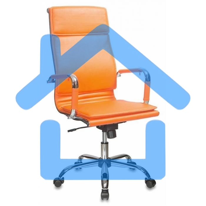 Кресло руководителя Бюрократ CH-993/orange оранжевый, искусственная кожа, крестовина хромированная