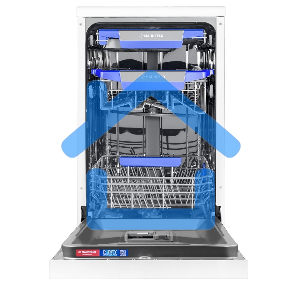 Посудомоечная машина MAUNFELD MWF45230W, белый, 45 см, 10 компл., 49 дБ, класс A++