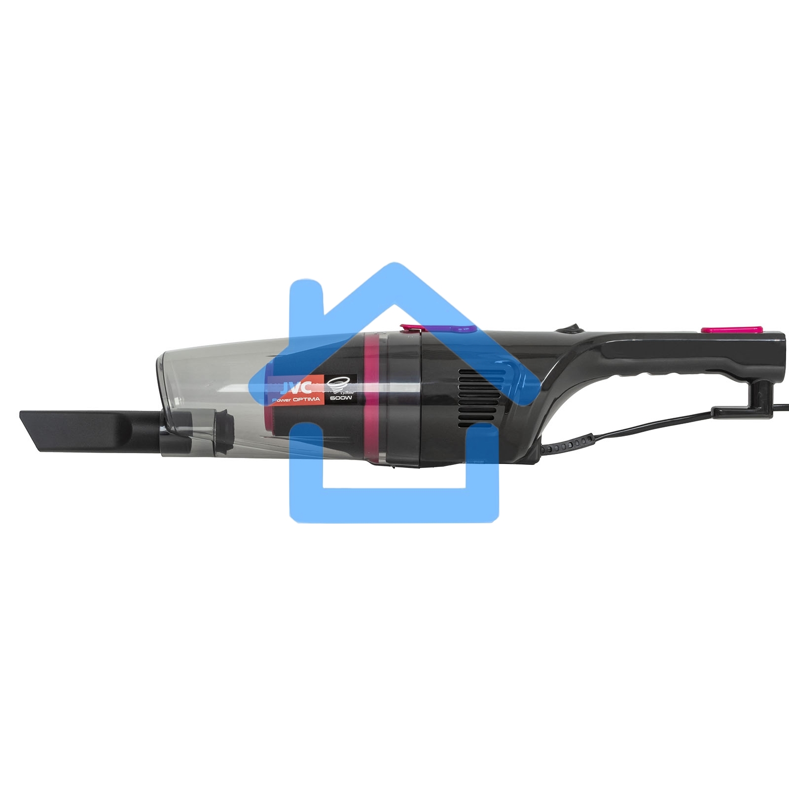 Пылесос вертикальный JVC JH-VS106 черный, питание от сети, 130 Вт, уборка сухая, пылесборник 1.2 л.