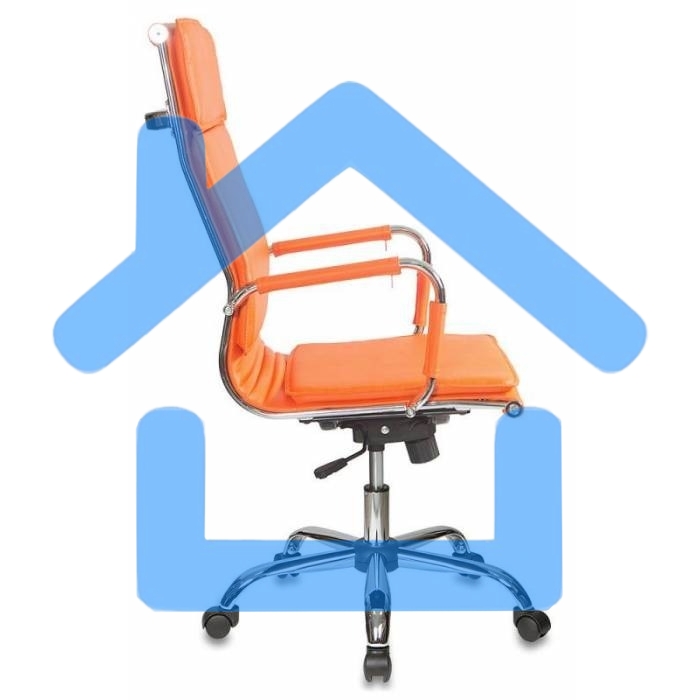 Кресло руководителя Бюрократ CH-993/orange оранжевый, искусственная кожа, крестовина хромированная