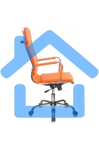 Кресло руководителя Бюрократ CH-993/orange оранжевый, искусственная кожа, крестовина хромированная