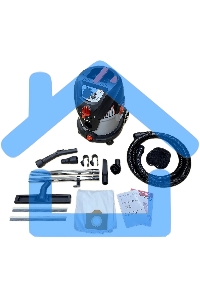 Строительный пылесос INTERSKOL PU-20/1400P серый, 230/1400 Вт, уборка сухая/сбор воды/выдув, пылесборник мешок/контейнер, 20 л