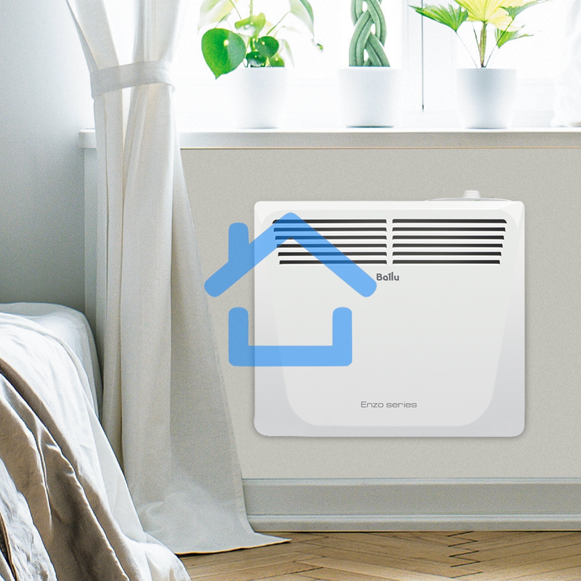 Конвектор Ballu Enzo BEC/EZMR-1000 белый, 1000 Вт, 15 м2, термостат