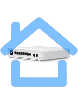 Коммутатор PoE в стойку Ubiquiti UniFi Switch Enterprise 8 PoE USW-Enterprise-8-PoE 8х 2.5G RJ45, 2х 10G SFP+, раздача 120 Вт
