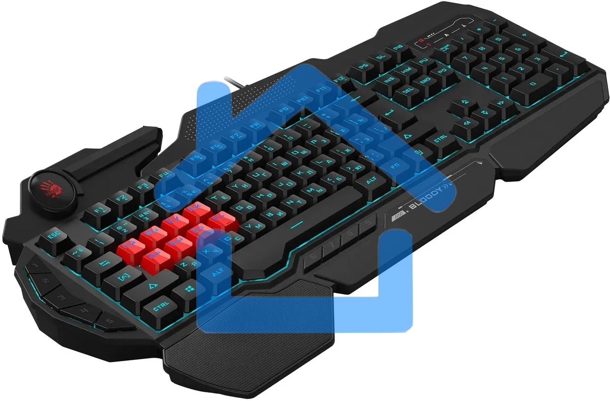 Клавиатура A4Tech Bloody B318 черный USB Multimedia Gamer LED (подставка для запястий)