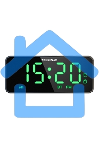 Радиочасы с будильником SOUNDMAX SM-1520B (черный с зеленым)