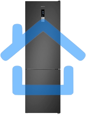 Холодильник Maunfeld MFF200NFSBE черная сталь, двухкамерный, 271/106 л, морозилка снизу, Total No Frost