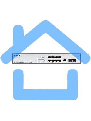 Коммутатор Managed L2 Switch 8x1000Base-T PoE, 2x1000Base-X SFP, PoE Budget 135W, RJ45 Console, 19