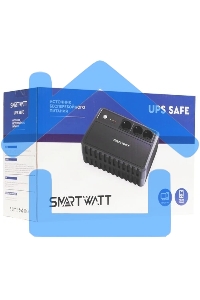 Источник бесперебойного питания SMARTWATT UPS SAFE 1000 черный, 1000/600 ВА/Вт, линейно-интерактивный, напольный, LED индикация, Shuko CEE7/4 - 3 шт.