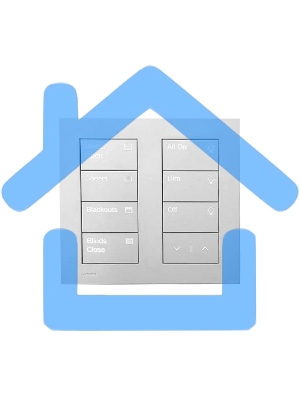 Кнопочная панель HQWT-S-P4RW-WH-E Lutron 7 кнопок и клавиши поднять.опустить, пластик белый.