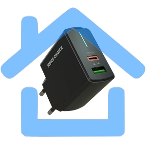 Зарядное устройство MORE CHOICE (4610196409943) NC61 СЗУ 1USB+1USB-C 3.0A PD 20W+QC3.0 быстрая зарядка черный