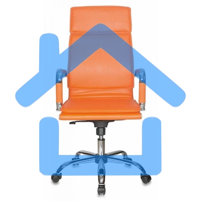Кресло руководителя Бюрократ CH-993/orange оранжевый, искусственная кожа, крестовина хромированная