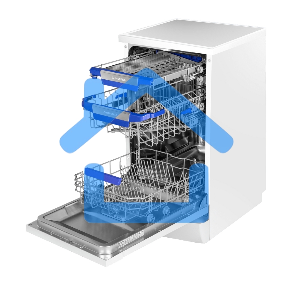 Посудомоечная машина MAUNFELD MWF45230W, белый, 45 см, 10 компл., 49 дБ, класс A++