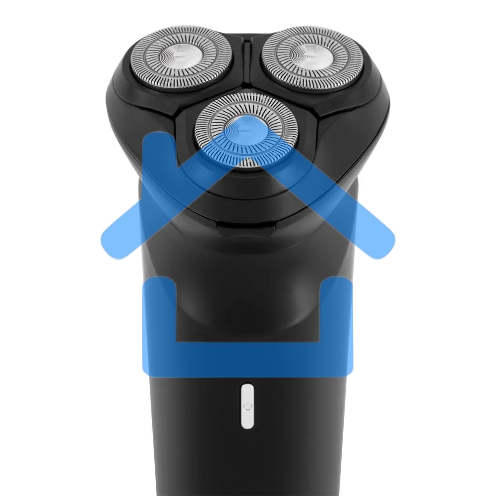 Электробритва роторная Polaris PMR 0411RC ProLong 4D Li+ реж.эл.:3 питан.:элек.сеть/аккум. черный