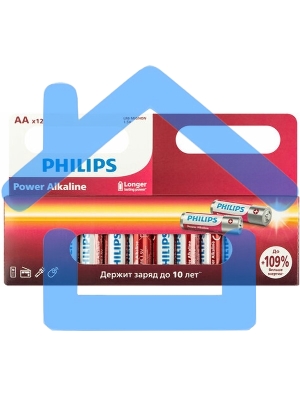 Элемент питания алкалиновый AA/LR6 1.5В Power (блист. 12шт) Philips Б0064661