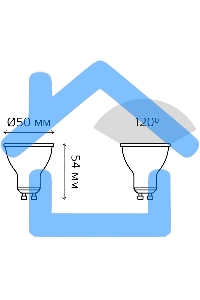 Лампа светодиодная диммируемая Gauss MR16 5Вт 4100К белый GU5.3 530лм 180-265В
