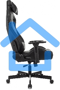 Кресло игровое Knight Gladiator черный, эко.кожа, крестов. металл