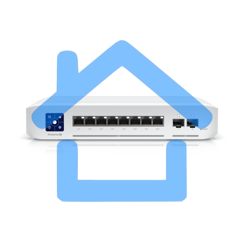 Коммутатор PoE в стойку Ubiquiti UniFi Switch Enterprise 8 PoE USW-Enterprise-8-PoE 8х 2.5G RJ45, 2х 10G SFP+, раздача 120 Вт