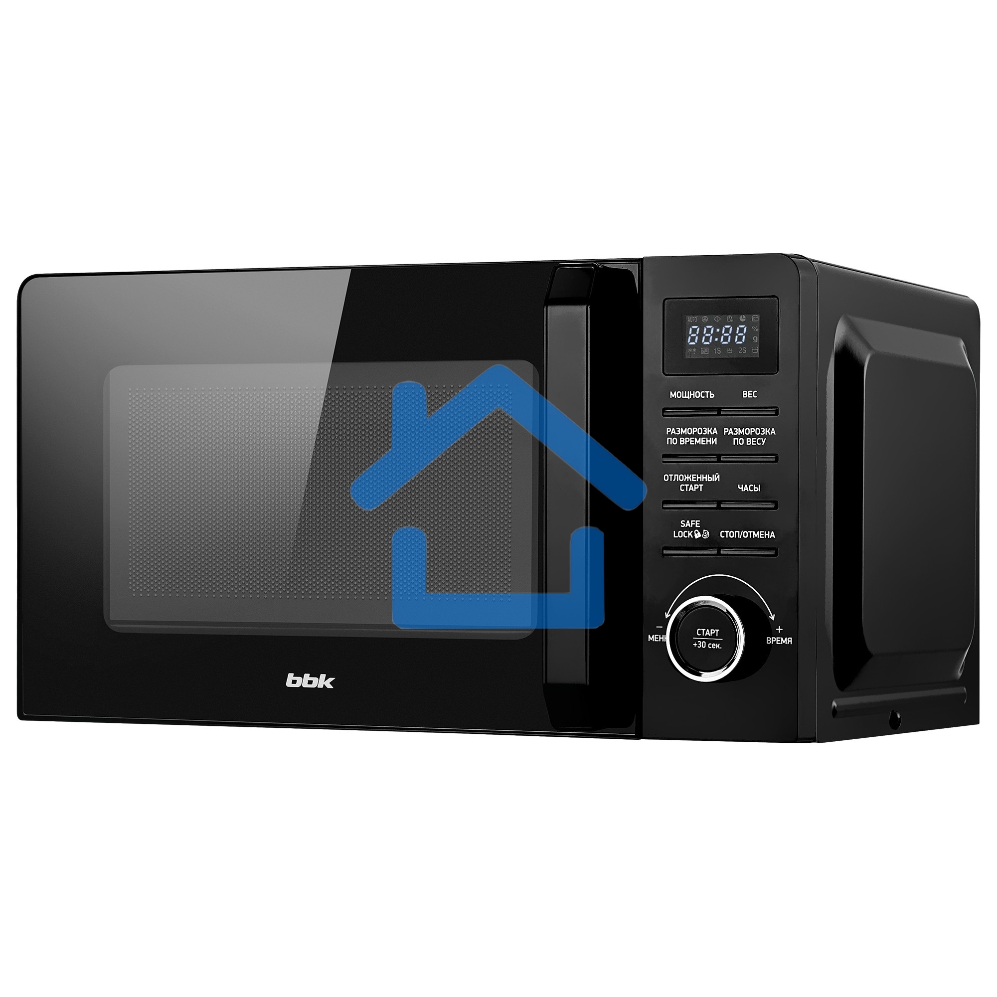 Микроволновая печь BBK 20MWS-723T/B черный, 20 л, 700 Вт, переключатели - тактовый/кнопки