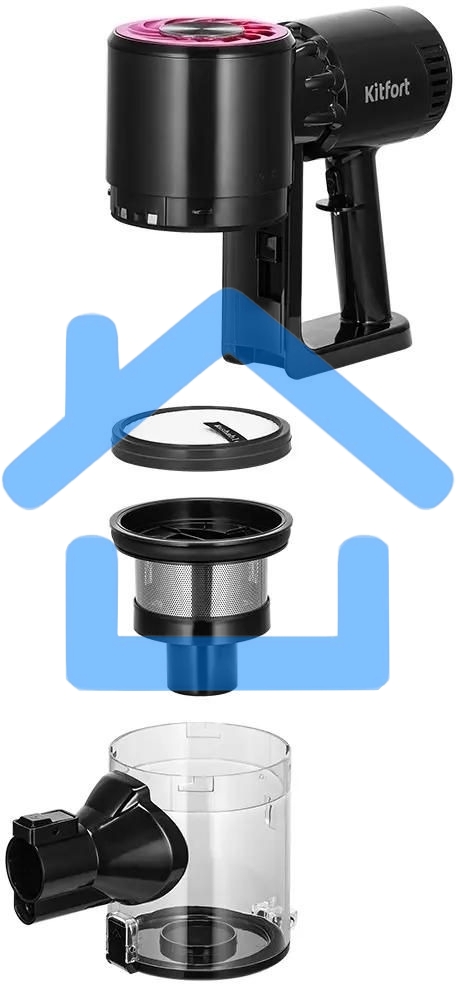 Пылесос Kitfort КТ-5291 300Вт черный/розовый