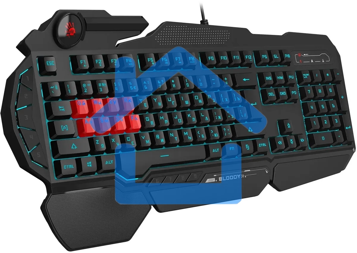 Клавиатура A4Tech Bloody B318 черный USB Multimedia Gamer LED (подставка для запястий)