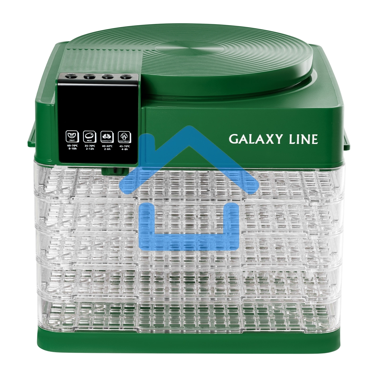 Сушилка для овощей и фруктов Galaxy Line GL 2630, зеленый, с электронным управлением, 450 Вт