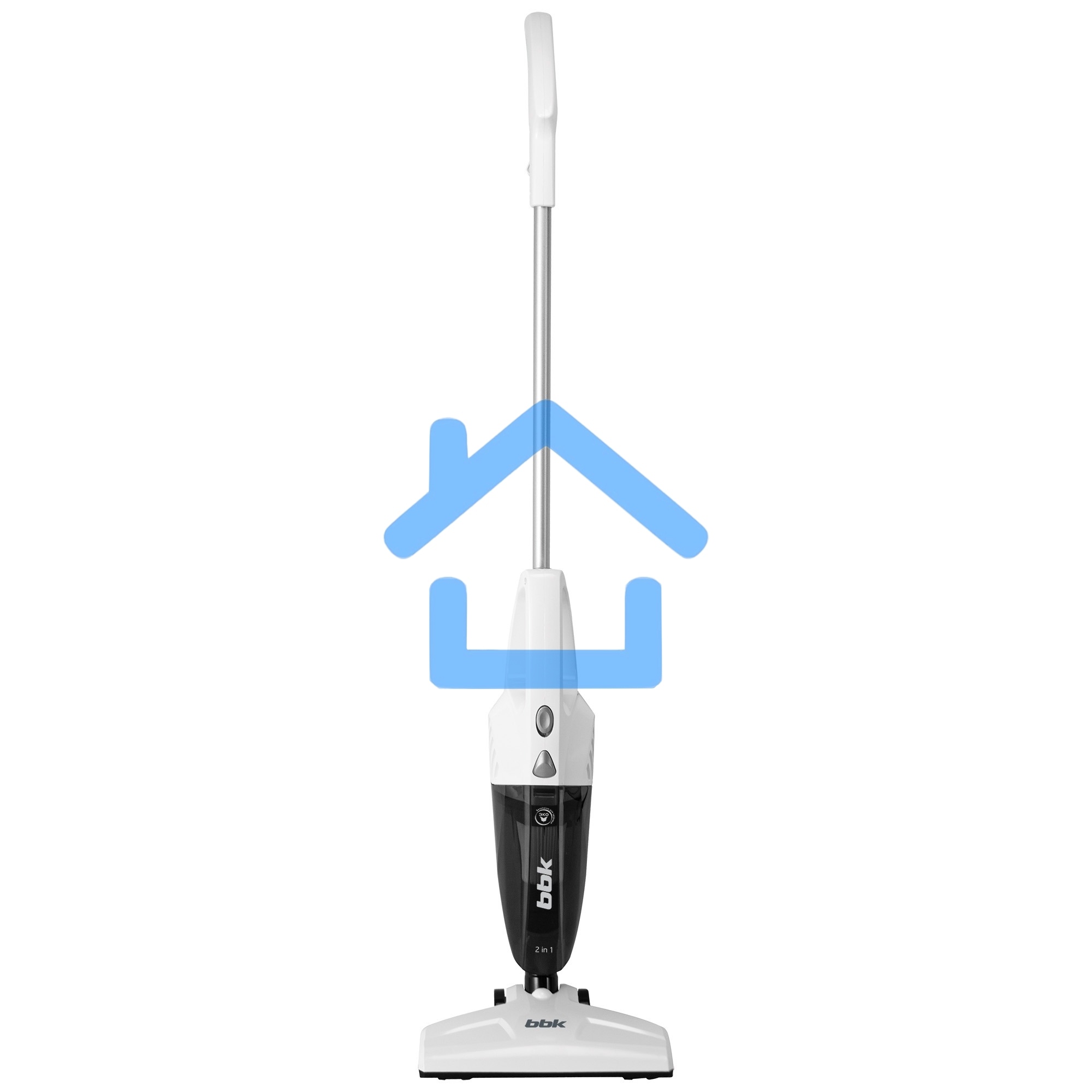 Пылесос вертикальный BBK BV2515 белый/серебро, питание от сети, 110 Вт, уборка сухая, пылесборник 0.8 л