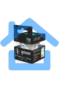 Лампа светодиодная диммируемая Gauss MR16 5Вт 4100К белый GU5.3 530лм 180-265В