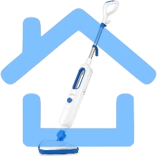 Швабра паровая Kitfort КТ-1048-3 белый/синий