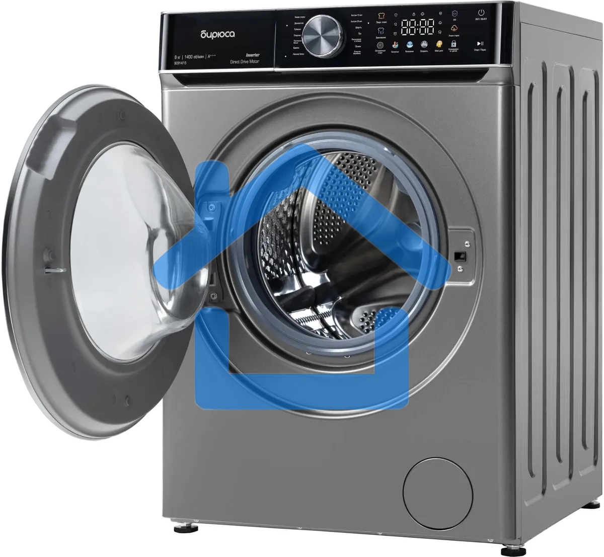 Стиральная машина Бирюса WM-SC914/15 W перламутровый синий, загрузка фронтальная 9 кг, 1400 об/мин, класс А+++