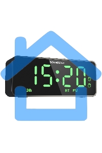 Радиочасы с будильником SOUNDMAX SM-1520B (черный с зеленым)