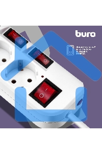 Сетевой фильтр Buro 500SH-5-SW-W 5м (5 розеток) белый (коробка)