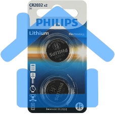 Элемент питания литиевый CR2032 (блист. 2шт) Philips Б0062716