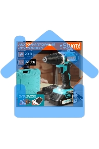 Дрель-шуруповерт Sturm CD3620, Аккумуляторная, 20В, 2 АКБ, Кейс