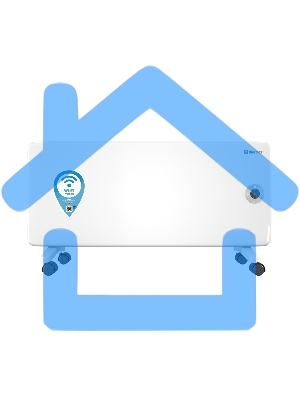 Конвектор Thermex Frame 2000E белый, 2000 Вт, 25 м2, термостат, дисплей, WiFi