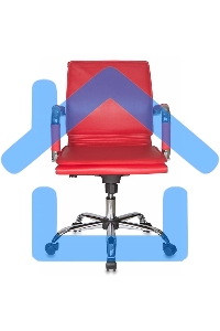 Кресло руководителя Бюрократ CH-993-Low/Red красный, низкая спинка, искусственная кожа, крестовина хромированная