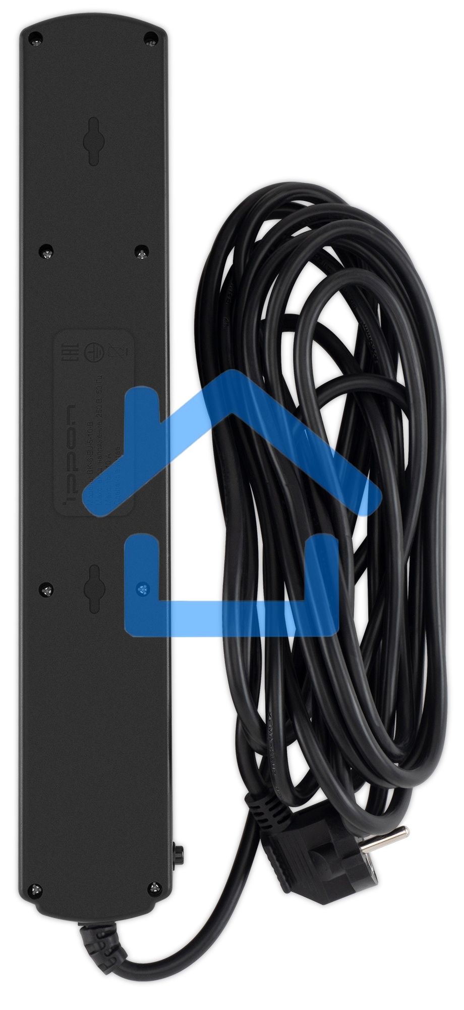 Сетевой фильтр Ippon BK-6-EU-5-10-B 5м (6 розеток) черный (коробка)